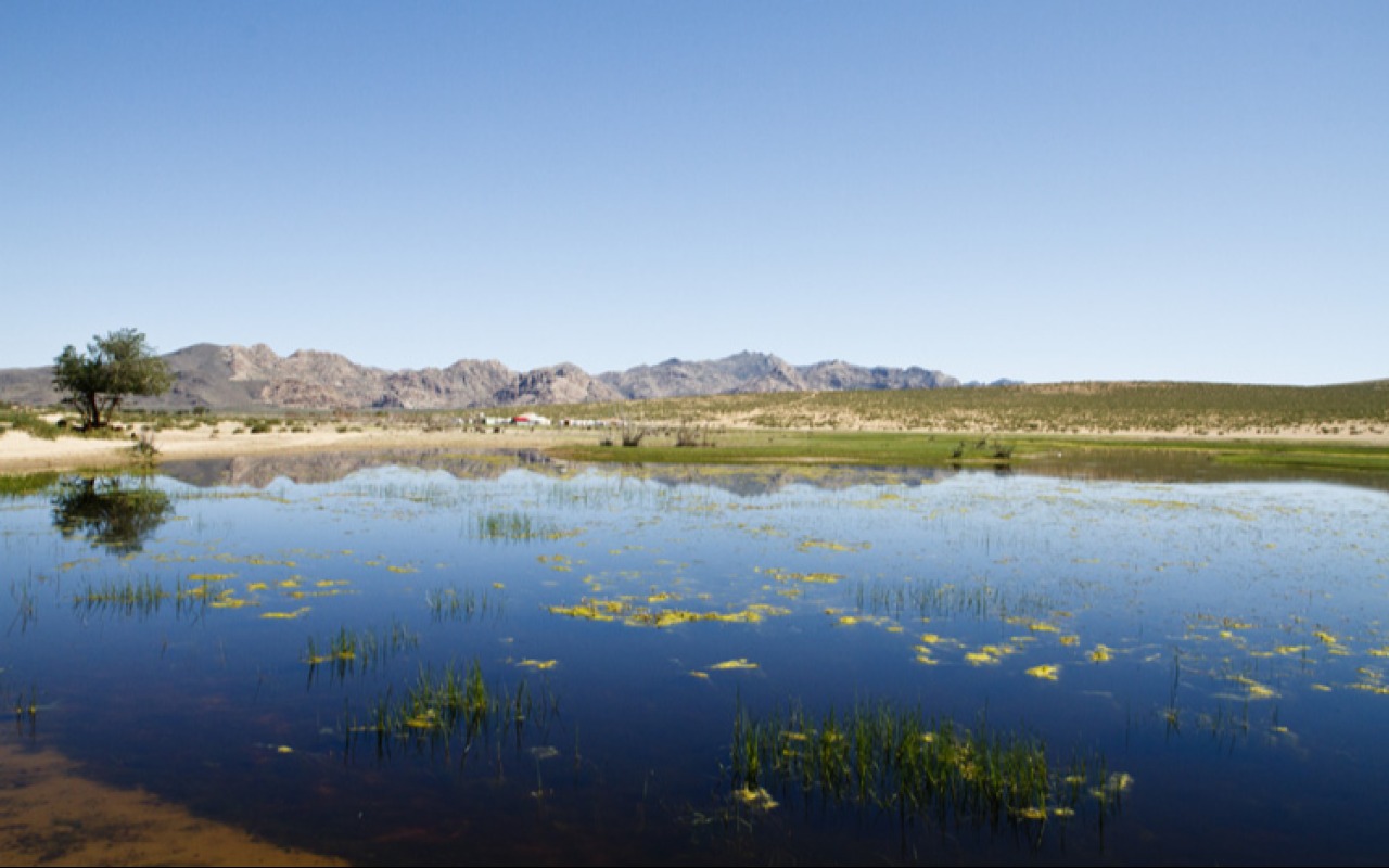 Picturesque lake in Bayangobi sand dunes | Premium Travel Mongolia